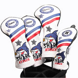 SHARK ATTACK Golf Wood Head Covers (4pcs/Set)