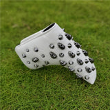 Skull Rivets Golf Club Headcover Driver Fairway Woods Hybrid Blade Mallet Putter Waterproof PU Protector Cover Number Tag New