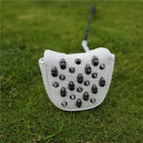 Skull Rivets Golf Club Headcover Driver Fairway Woods Hybrid Blade Mallet Putter Waterproof PU Protector Cover Number Tag New